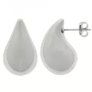 24.5x15mm Acrylic Drop Earrings - Silver x2