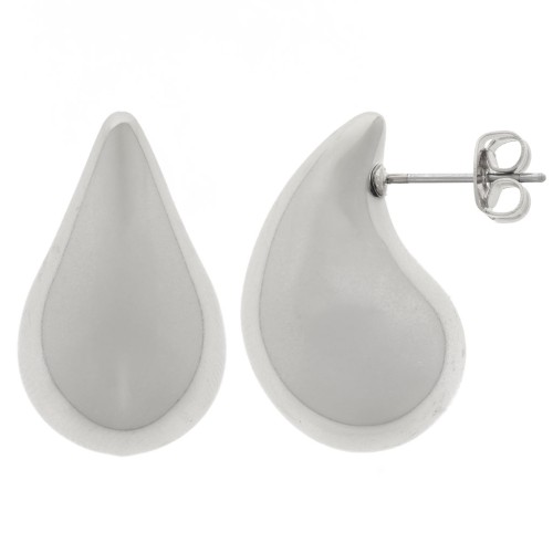 24.5x15mm Acrylic Drop Earrings - Silver x2