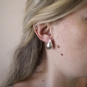 24.5x15mm Acrylic Drop Earrings - Silver x2