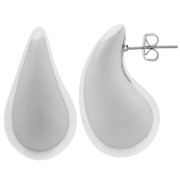 31x17mm Acrylic Drop Earrings - Silver x2