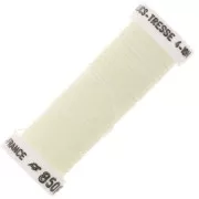 Metallic embroidery braided thread 4 Au ver à soie - Ivory (850F) x10m