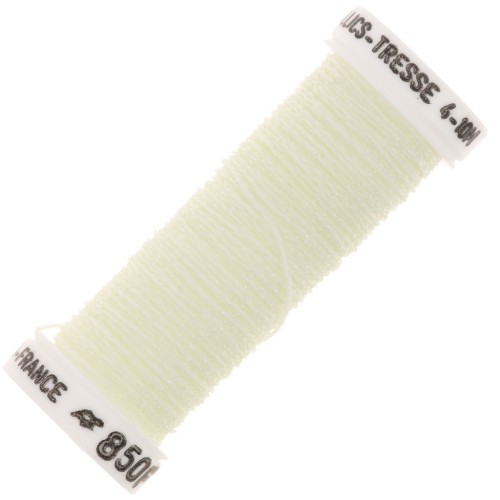 Metallic embroidery braided thread 4 Au ver à soie - Ivory (850F) x10m