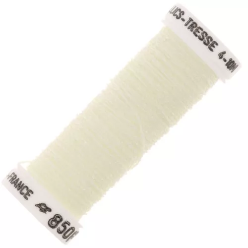 Metallic embroidery braided thread 4 Au ver à soie - Ivory (850F) x10m