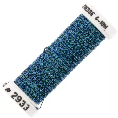 Metallic embroidery braided thread 4 Au ver à soie - Electric blue (2933) x10m