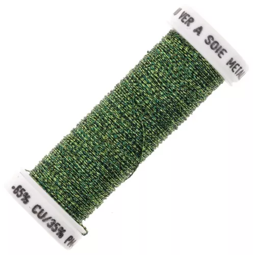 Metallic embroidery braided thread 4 Au ver à soie - Bottle green (2540) x10m