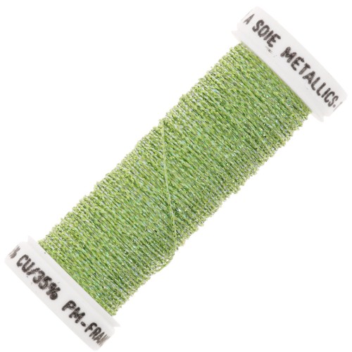 Metallic braided thread 4 Au ver à soie - Iridescent light green (3625) x10m