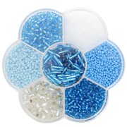 Preciosa seed beads assortment with flower box - Aqua x1|raw }}