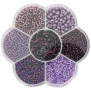 Preciosa seed beads assortment with flower box - Violet x1