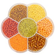 Preciosa seed beads assortment with flower box - Yellow - Orange x1|raw }}