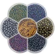 Preciosa seed beads assortment with flower box - Metallique x1