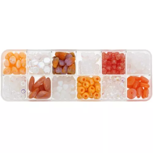 Preciosa Ornela beads assortment - Crystal AB - Orange x200g
