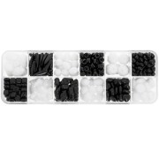 Preciosa Ornela bead assortment - Black - White x200g|raw }}