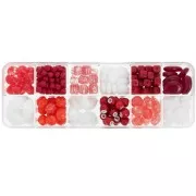 Preciosa Ornela bead assortment - Red - White x200g