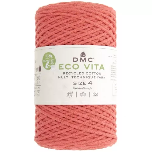 DMC 3mm recycled cotton cord spool - Eco Vita 4 - Light corail x 200m