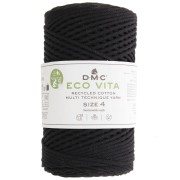 DMC 3mm recycled cotton cord spool - Eco Vita 4 - Black x 200m|raw }}