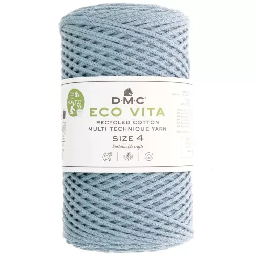 DMC 3mm recycled cotton cord spool - Eco Vita 4 - Grey blue x 200m
