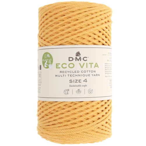 DMC 3mm recycled cotton cord spool - Eco Vita 4 - Saffron x 200m