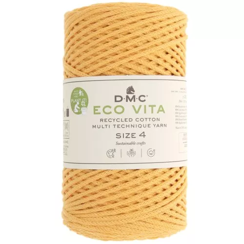 DMC 3mm recycled cotton cord spool - Eco Vita 4 - Saffron x 200m