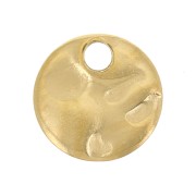 6mm 304L stainless steel Round hammered charms - Gold x10|raw }}