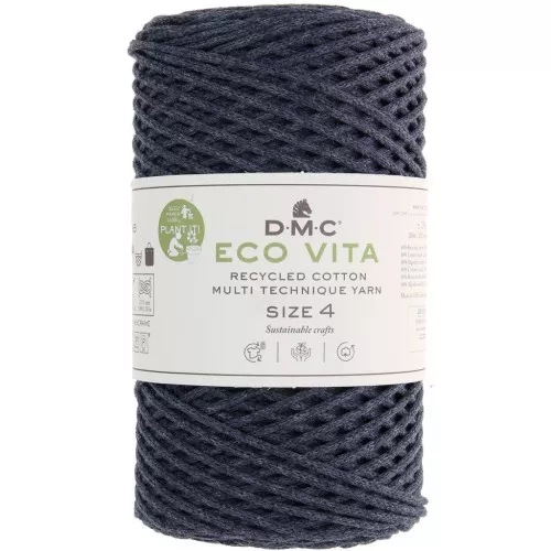 DMC 3mm recycled cotton cord spool - Eco Vita 4 - Dark navy blue x 200m