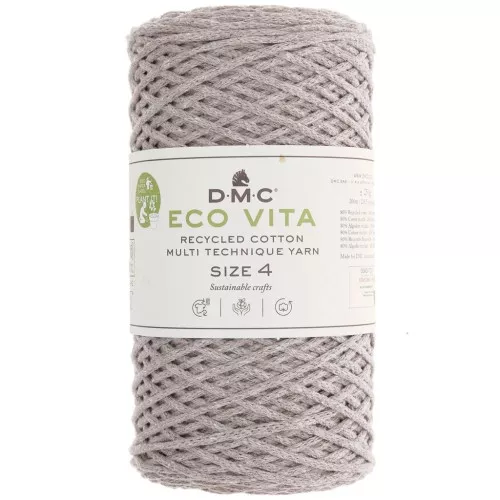 DMC 3mm recycled cotton cord spool - Eco Vita 4 - Greige x 200m