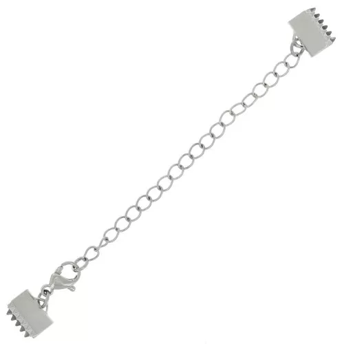 8mm 304L stainless steel lobster clasp with crimp ends x1