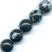 Beads Snowflake Obsidian  6mm x15|raw }}