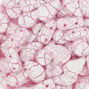 9x5.5mm 2-hole Czech Glass Paisley Duo beads - Ionic White - Pink x10g