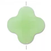 Faceted clover 20 mm green Opal x1