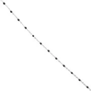 304 stainless steel Chain with 2 mm epoxy resin beads - Black x1m