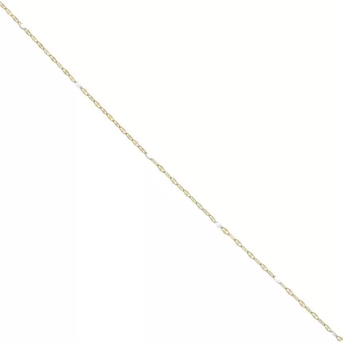 1.5mm 304 stainless steel Cable mesh chain and epoxy beads - Gold - White x1m