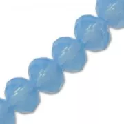 Fire Polished faceted flat round 6x4mm Blue Opal x40cm