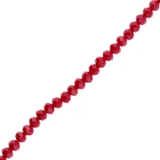 Rondelle beads faceted - round flattened - 6x5 mm Dark Red Coral x40cm