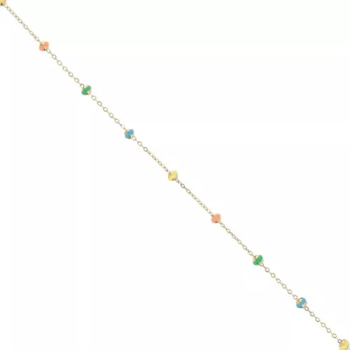 3.4mm 304 stainless steel Cable mesh chain and epoxy beads - Multicolored x1m