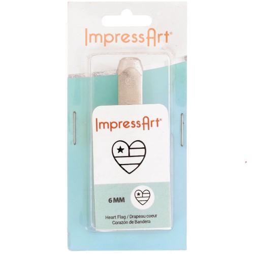 6mm ImpressArt Stamp - Heart Flag x1