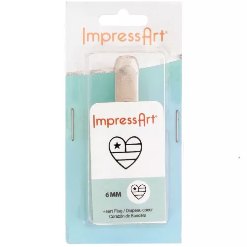 6mm ImpressArt Stamp - Heart Flag x1
