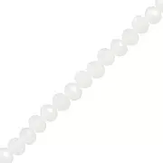 Perles rondelles facettées - rondes aplaties -4x3.5 mm White Opal x48cm