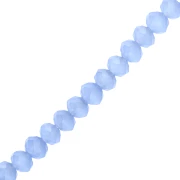 Faceted rondelle beads - flattened round - 4.5x3.5 mm Opal Blue x37 cm