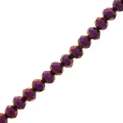 Perles rondelles facettées - rondes aplaties -4x3.5 mm Purple Iris x42cm