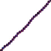 Round faceted beads - round flattened - 4.5x3.5 mm Purple Iris x40cm