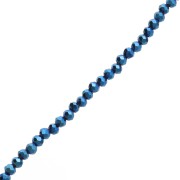 Rondelle beads faceted - round flattened - 4x3.5 mm Blue Iris x39 cm|raw }}
