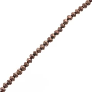 Perles rondelles facettées - rondes aplaties - 4x3.5 mm Brown x40cm