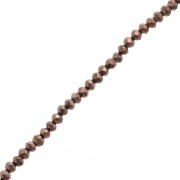 Rondelle beads faceted - round flattened - 4x3.5 mm Brown x40cm