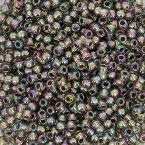 Toho seed beads 11/0 TO11R999 - Black Diamond Rainbow Gold Lined x8g