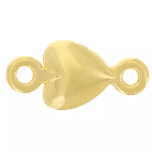 11x5.5mm Heart spacers - Fine Gold-plated x5