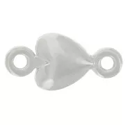 11x5.5mm Heart spaces - Antique fine silver plating x5