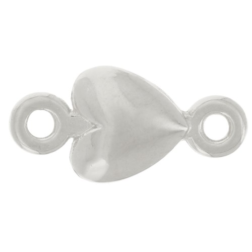 11x5.5mm Heart spaces - Antique fine silver plating x5