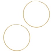 41mm Round hoop earrings - Wire 1.5mm - 3 microns Gold-plated x2