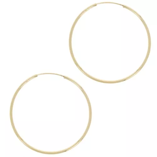41mm Round hoop earrings - Wire 1.5mm - 3 microns Gold-plated x2