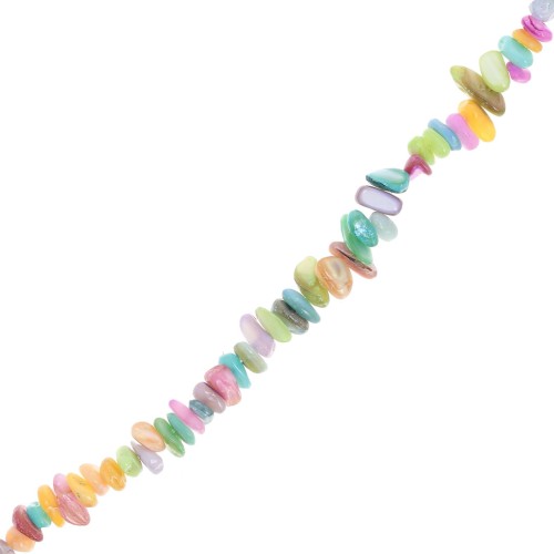 5-9mm Chip beads Tinted shell - Pastel multicolored x 80 cm